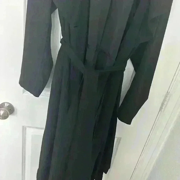 Lane Bryant Black Long  Slimming Fitted Coat With Pockets - Picture 5 of 12